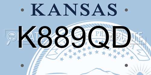 K889QD Kansas License Plate