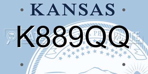 K889QQ Kansas License Plate