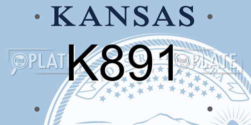 K891 Kansas License Plate