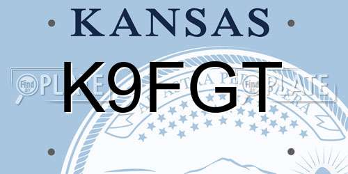 K9FGT Kansas License Plate