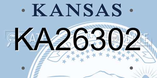KA26302 Kansas License Plate