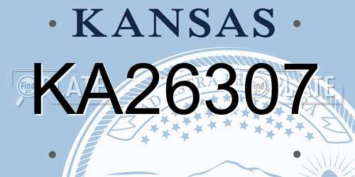 KA26307 Kansas License Plate