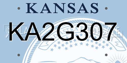 KA2G307 Kansas License Plate