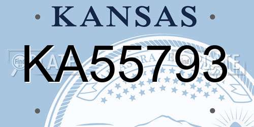 KA55793 Kansas License Plate