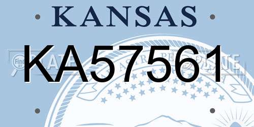 KA57561 Kansas License Plate