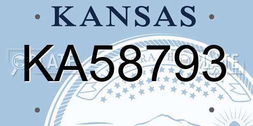 KA58793 Kansas License Plate