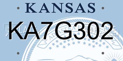 KA7G302 Kansas License Plate