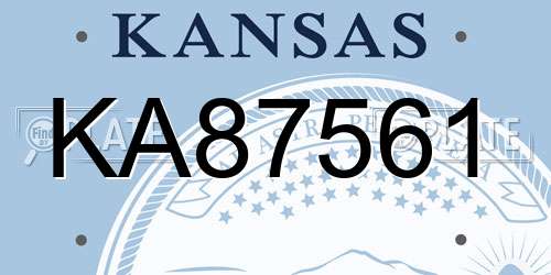 KA87561 Kansas License Plate