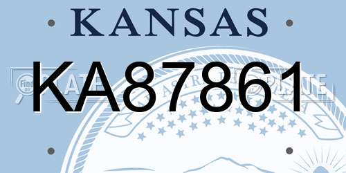 KA87861 Kansas License Plate