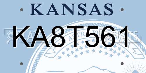 KA8T561 Kansas License Plate
