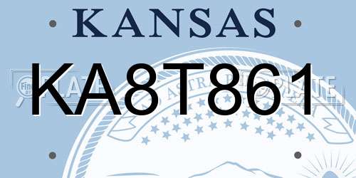 KA8T861 Kansas License Plate