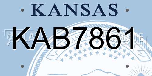 KAB7861 Kansas License Plate