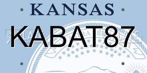 KABAT87 Kansas License Plate