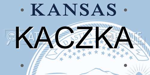 KACZKA Kansas License Plate
