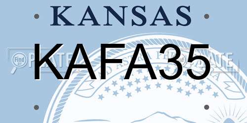 KAFA35 Kansas License Plate