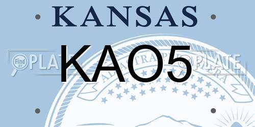 KAO5 Kansas License Plate