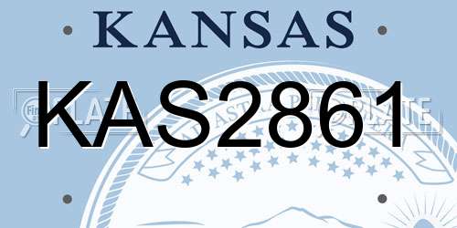 KAS2861 Kansas License Plate