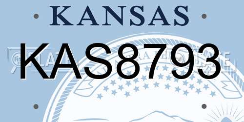 KAS8793 Kansas License Plate