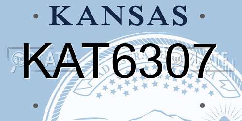 KAT6307 Kansas License Plate