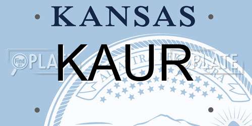 KAUR Kansas License Plate