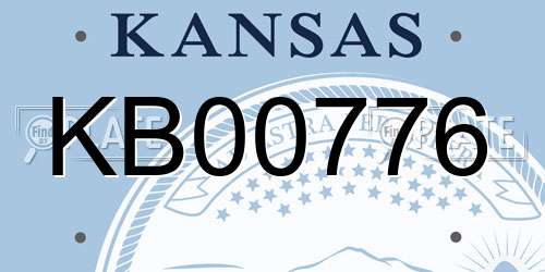 KB00776 Kansas License Plate