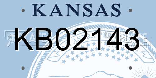 KB02143 Kansas License Plate