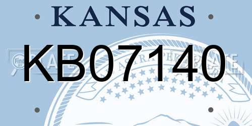KB07140 Kansas License Plate