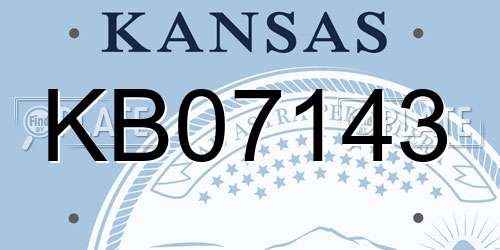 KB07143 Kansas License Plate