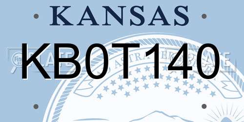 KB0T140 Kansas License Plate