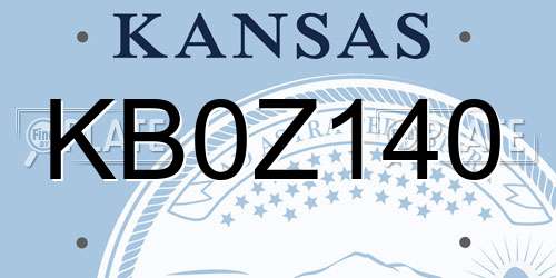 KB0Z140 Kansas License Plate