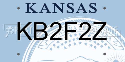 KB2F2Z Kansas License Plate