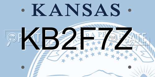 KB2F7Z Kansas License Plate