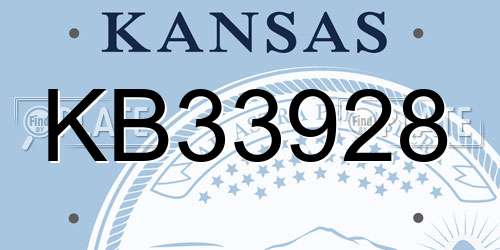 KB33928 Kansas License Plate