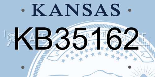 KB35162 Kansas License Plate
