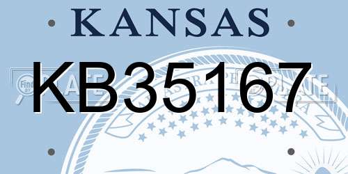 KB35167 Kansas License Plate