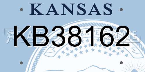 KB38162 Kansas License Plate