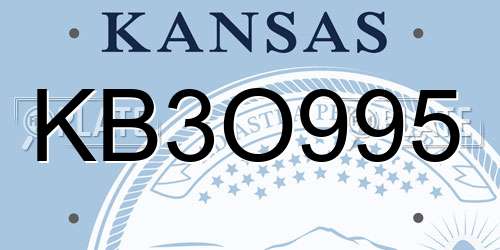 KB3O995 Kansas License Plate