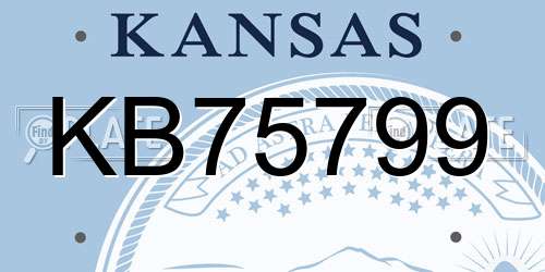 KB75799 Kansas License Plate