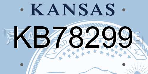 KB78299 Kansas License Plate