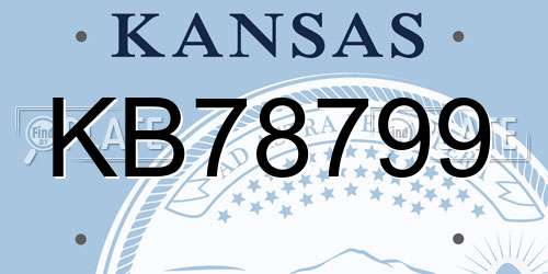 KB78799 Kansas License Plate