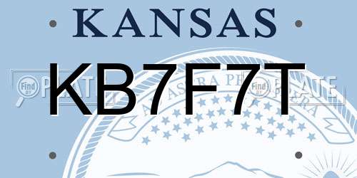 KB7F7T Kansas License Plate