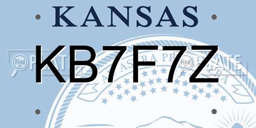 KB7F7Z Kansas License Plate