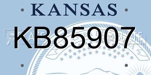 KB85907 Kansas License Plate