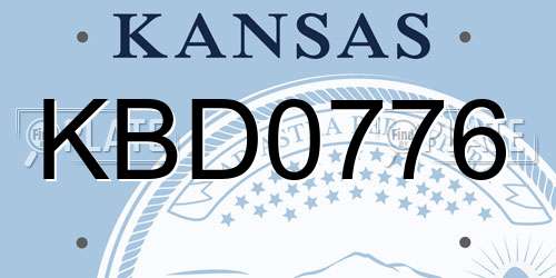 KBD0776 Kansas License Plate