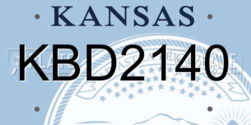 KBD2140 Kansas License Plate