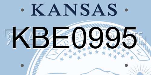 KBE0995 Kansas License Plate