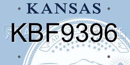 KBF9396 Kansas License Plate