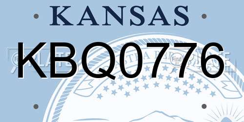 KBQ0776 Kansas License Plate