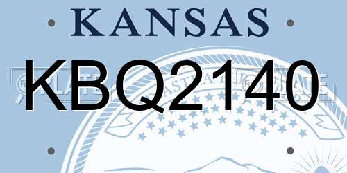 KBQ2140 Kansas License Plate
