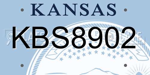 KBS8902 Kansas License Plate